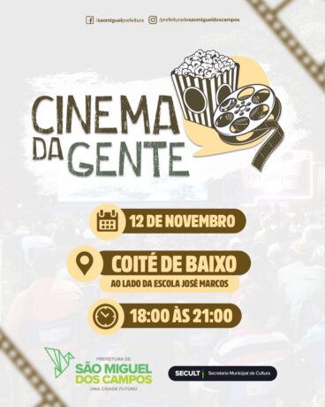 “Cinema da Gente” chega ao Coité de baixo nesta sexta, 12